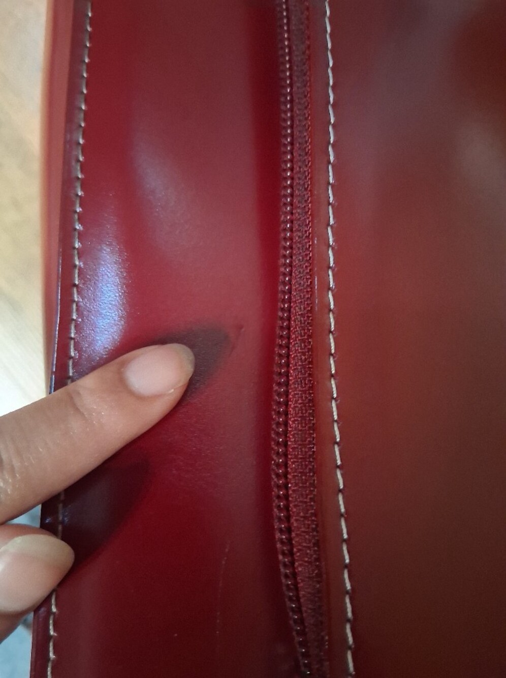 McKlein Women's Leather Briefcase Attache Bag - Wine Red - Picture 15 of 16